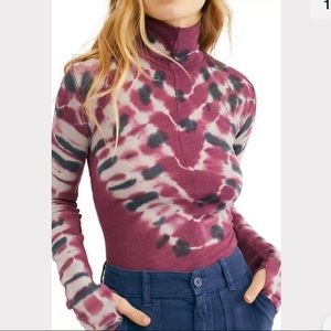 Free People Psychedelic Turtleneck Top L
